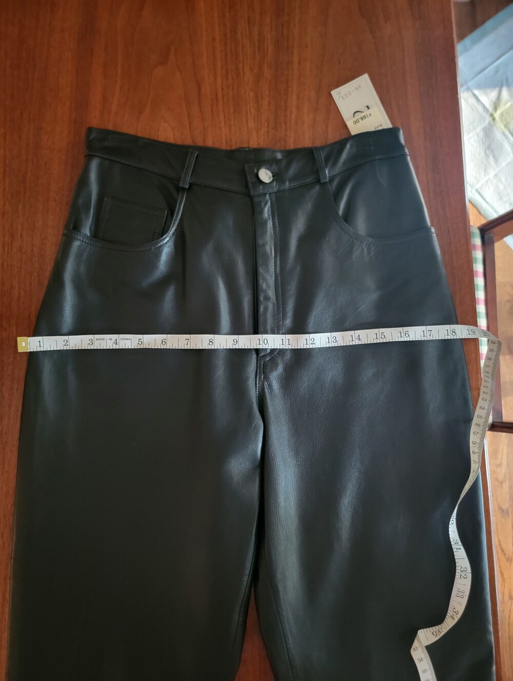 NWT VS2 Vakko Black Lamb Leather High Waist Pants Size 6 - Picture 15 of 16